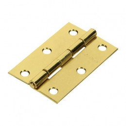 Bisagra rectangular de acero dorado 2 1/2" x 1 5/8" Cabeza media bola Incluye pernos, BR-251 43195 Hermex