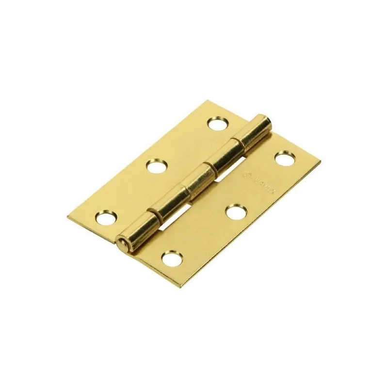 Bisagra rectangular de acero dorado 2 1/2" x 1 5/8" Cabeza media bola Incluye pernos, BR-251 43195 Hermex