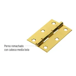 Bisagras Rectangular 2-1/2" x1-5/8" Acero Dorado CMbola 1.3mm Hermex 43195 Hermex-Bisagra rectangular de acero dorado 2 1/2" x 1