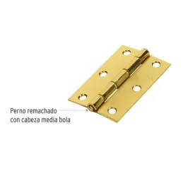 Bisagras Rectangular 3" x2" Acero Dorado CMbola 1.4mm Hermex 43196 Hermex-Bisagra rectangular de acero dorado 3" x 1 15/16" Cabe