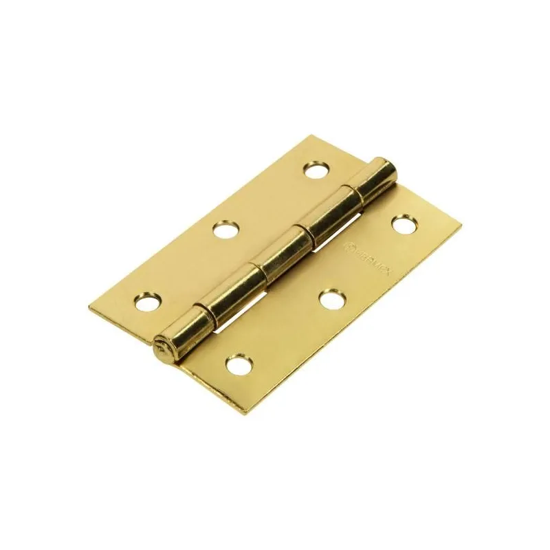 Bisagra rectangular de acero dorado 3 1/2" x 2 1/8" Cabeza media bola Incluye pernos, BR-351 43197 Hermex