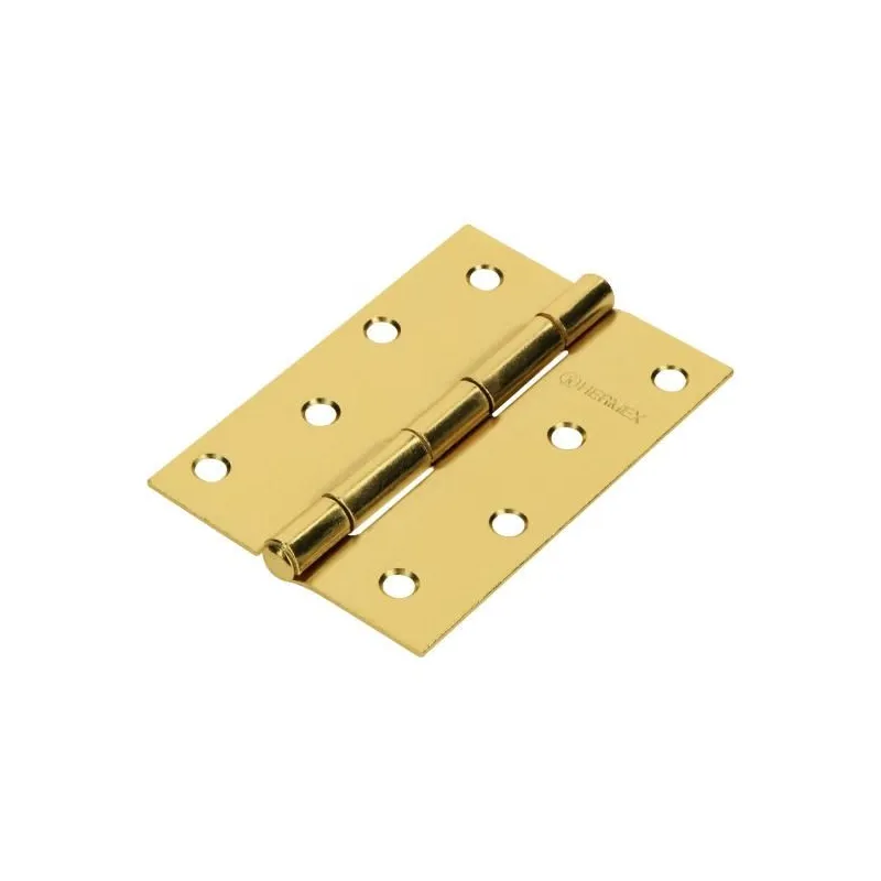 Bisagra rectangular de acero dorado 4" x 2 3/4" Cabeza media bola Incluye pernos, BR-401 43198 Hermex