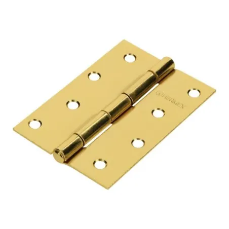 Bisagra rectangular de acero dorado 4" x 2 3/4" Cabeza media bola Incluye pernos, BR-401 43198 Hermex