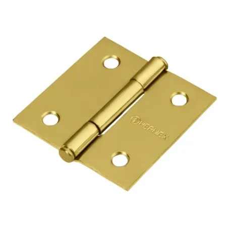  Bisagras cuadrada 2" Acero Dorado Capuchina Cplana 1.5mm Hermex 43235 2.118644 Bisagra cuadrada de acero dorado 2" Cabeza plana