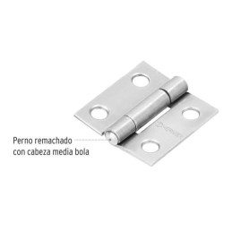 Bisagras Rectangular 1" x7/8 Acero Pulido CMbola 1mm Hermex 43185 Hermex-Bisagra rectangular de acero pulido 1" x 7/8" Cabeza me