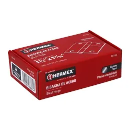 Bisagras Rectangular 1-1/2" x1-3/16" Acero Pulido CMbola 1.1mm Hermex 43186 Hermex-Bisagra rectangular de acero pulido 1 1/2" x 