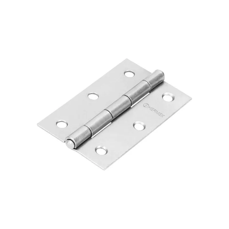 Bisagra rectangular de acero pulido 3 1/2" x 2 1/8" Cabeza media bola Incluye pernos, BR-350 43190 Hermex