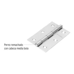 Bisagras Rectangular 3-1/2" x2-1/8" Acero Pulido CMbola 1.6mm Hermex 43189 Hermex-Bisagra rectangular de acero pulido 3 1/2" x 2