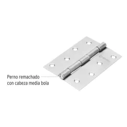 Bisagras Rectangular 4" x2-3/4" Acero Pulido CMbola 1.6mm Hermex 43191 Hermex-Bisagra rectangular de acero pulido 4" x 2 3/4" Ca