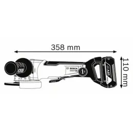 Amoladora Angular GWX 18V-10 PC Profesional 4-1/2" 18V Brushless SinBateriaCargador Bosch 06017B0700 Bosch-Amoladora Angular GWX