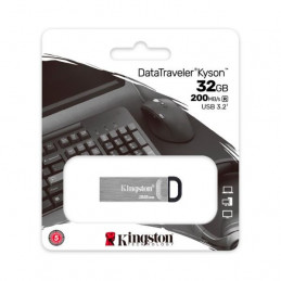 Memoria Flash USB Kingston DataTraveler Kyson 32GB, USB 3.2 Gen 1, Plata