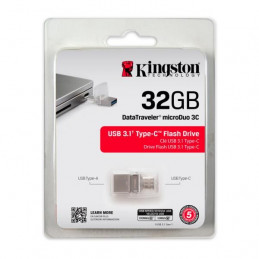Memoria Flash USB Kingston Data Traveler microDuo 3C, 32GB, Dual USB Tipo-A/USB Tipo-C 3.1