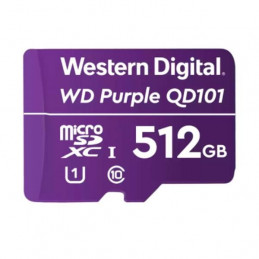 Memoria Flash WD Purple 512GB SC QD101 microSD, ideal para Camaras de videovigilancia