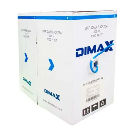 Cable de Red UTP CAT 5E 305m Color Azul Dimax