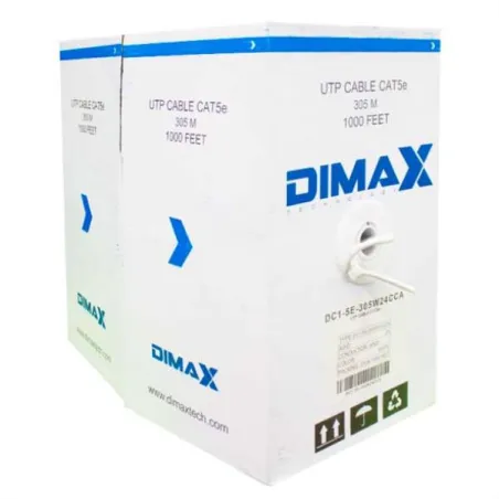 Cable de Red UTP CAT 5E 305m Color Blanco Dimax