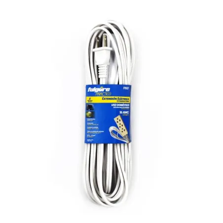 Extension Electrica 8M 15A 3Tomas Uso Domestico Blanco FulgoreFP0107