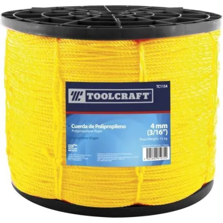  Cuerda 1/4" - 6mm Driza Polipropileno Virgen 25kg ToolCraft TC1155 473.728814 Cuerda 1/4" - 6mm Driza Polipropileno Virgen 25kg