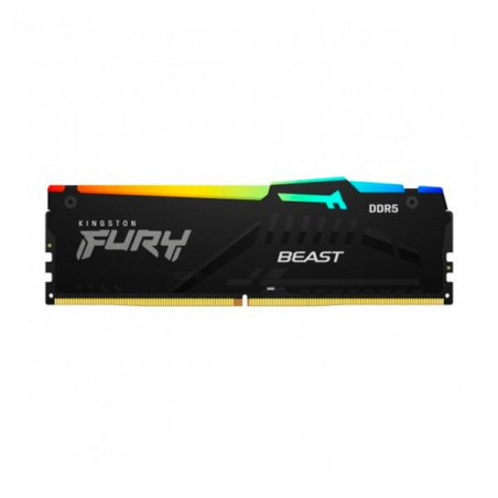 Memoria Kingston Fury Beast 8GB DDR5-5200MHz PC5-41600, CL40, 1.25V, 288-Pin, XMP 3.0, RGB