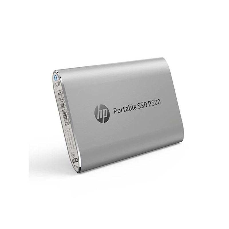 Disco duro externo sólido HP P500, 500GB, USB Tipo-C, Plata