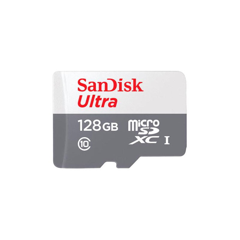 Memoria Flash SanDisk Ultra microSDHC, UHS-I, Class10, 128GB, incluye adaptador SD