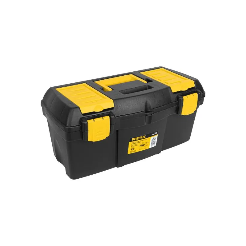 Caja para Herramientas Plastica Largo 19", Ancho 8 5/8", Alto 8 1/2", Peso 1.3kg, CHP-19CP 20604 Pretul