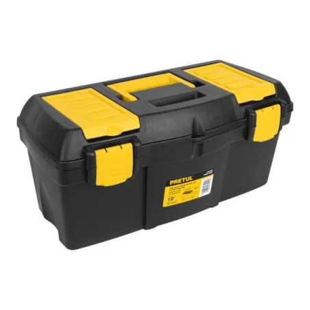 Caja para Herramientas Plastica Largo 19", Ancho 8 5/8", Alto 8 1/2", Peso 1.3kg, CHP-19CP 20604 Pretul