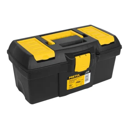 Caja para Herramientas Plastica Largo 16", Ancho 8", Alto 7 1/2", Peso 0.9kg, CHP-16CP 20603 Pretul