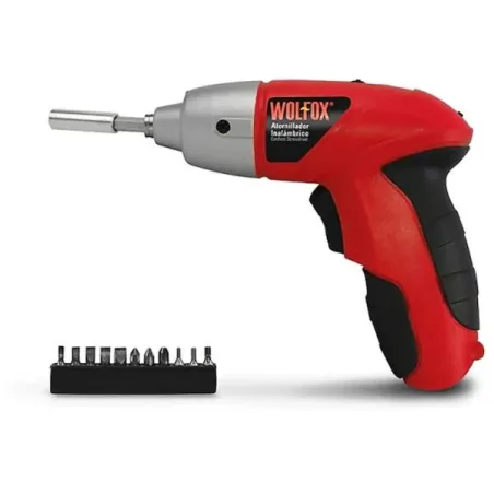  Atornillador Inalambrico 4.8V 1/4" IncCargador y 12 Puntas Wolfox WF1390 44.915254 Atornillador Inalambrico 4.8V 1/4" IncCargad