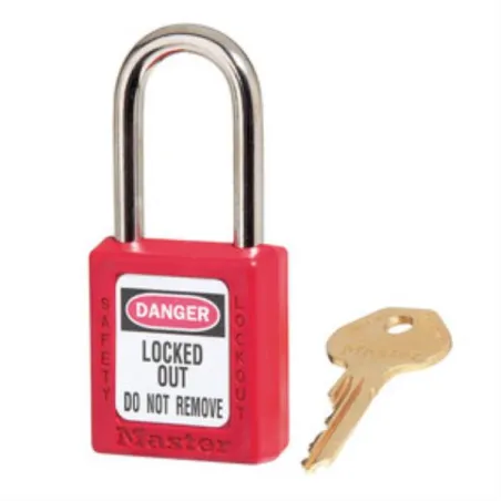 Candados 38mm 410RED Thermoplastic Safety Padlock Rojo MasterLock ML073 Master Lock-Candado 38mm 410RED Thermoplastic Safety Pad