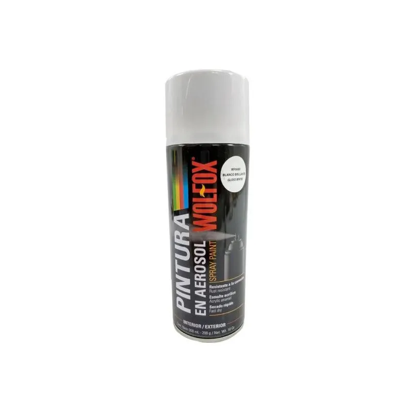 Pintura en Spray Blanco Brillante 300ml Wolfox WF0680