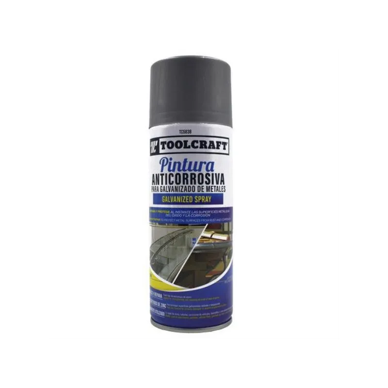 Pintura en Spray Anticorrosiva para Galvanizado de Metales 400ml Toolcraft TC5838