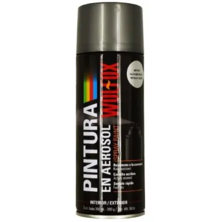  Pintura en Spray Plata Metalico 300ml Wolfox WF0705 5.169492 Pintura en Spray Plata Metalico 300ml Wolfox WF0705 - Secado rápid