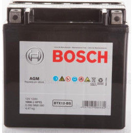 Bateria Motocicleta Bosch 12Ah 12V BTX14-BS + - AGM VRLA CCA210 Borne cubo 15x8.7x14.5cm