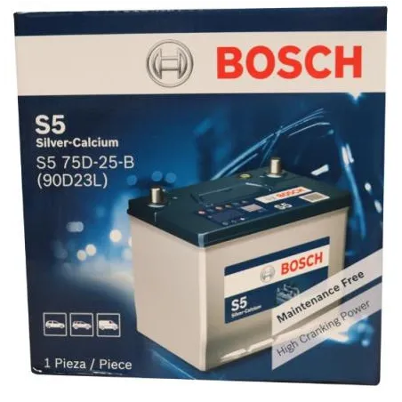  Bateria Automoviles Bosch 15Placas 90D23L 75AH + - RC125m CCA650 22.9x17.2x22.5cm 425.423729 Bateria para Auto Bosch 90D23L de 