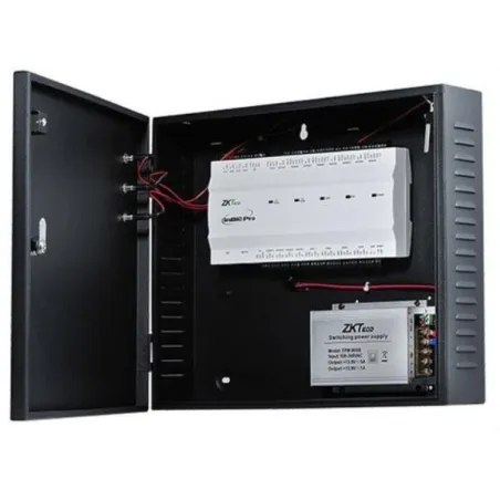  Panel IP Biometrico 4Puertas 8Lectores conGabinete y fuente de poder para Control de Acceso ZKTeco InBio-460 Pro Box 1433.89830