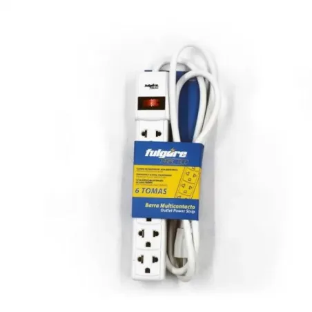 Supresor De Picos Regleta de 6 Tomas 1.5m Fulgore FP0198 Fulgore-Supresor De Picos Regleta de 6 Tomas 1.5m Fulgore FP0198 Cuerpo