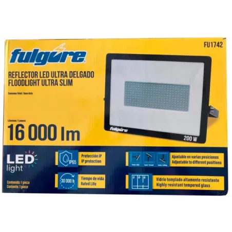 Reflector Led 200W UltraDelgado LuzDia para Exterior Fulgore FU1742 70.338983 Reflector Led 200W UltraDelgado LuzDia para Exter