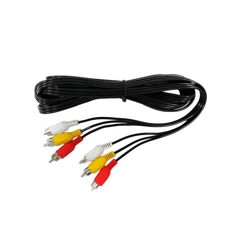 Cable AudioVideo 3RCA a 3RCA Macho 2.75m Negro Fulgore FU0644