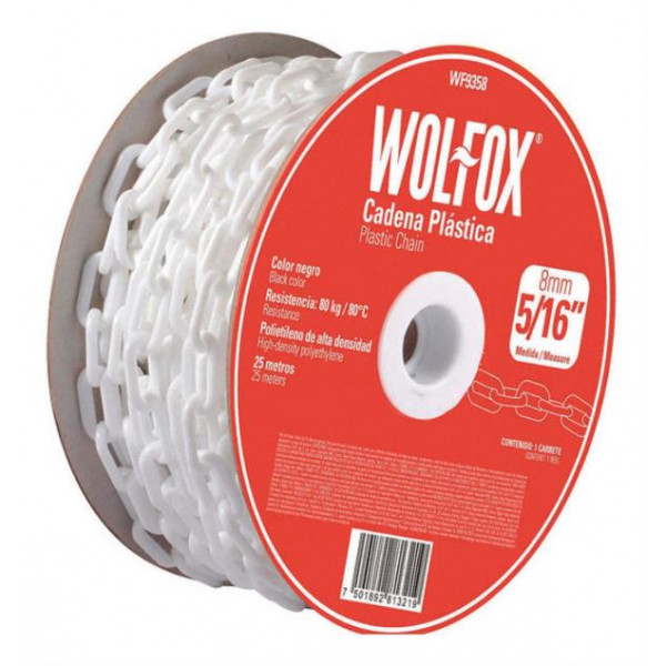 Cadena Plastica Blanca 5/16 x25m Wolfox WF9358