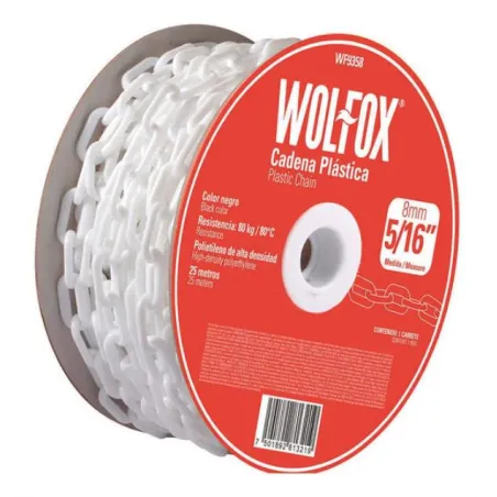  Cadena Plastica Blanca 5/16 x25m Wolfox WF9358 92.372881 Cadena Plastica Blanca 5/16 x25m Wolfox WF9358 WF9358 1 WolFox