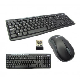 Kit Teclado y Mouse inalámbrico Logitech MK270, Receptor USB, Negro, 2.4GHz