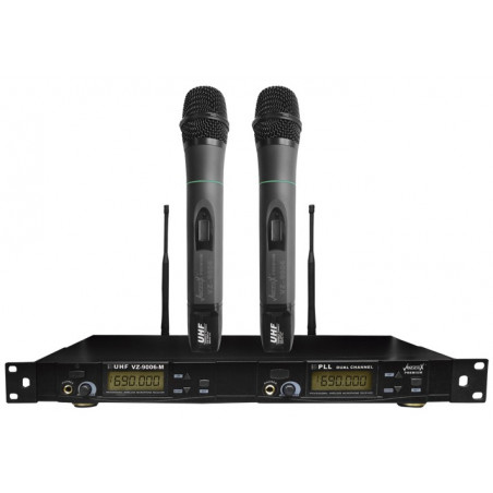 Microfono Inalambrico Profesional Dual UHF Manual Vozzex VZ-9006-M