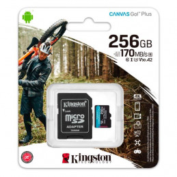 Memoria Flash microSDXC Kingston Canvas Go! Plus, 256GB con adaptador SD.