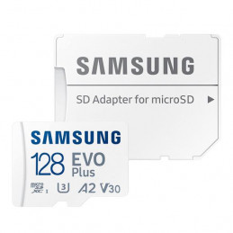 Memoria Flash Samsung EVO Plus + Adaptador microSDXC 128GB, UHS-I, U1, Class10