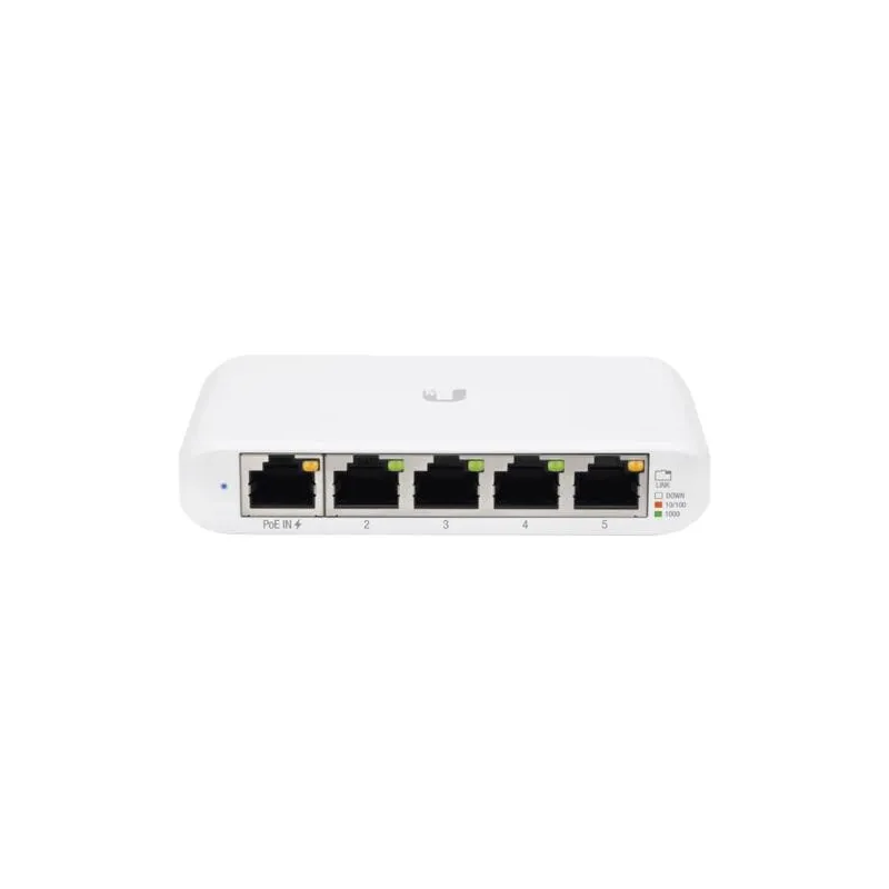 Switch UniFi USW-FLEX-MINI Compacto 5Port 10/100/1000 Mbps, soporta entrada de PoE 802.3af/at