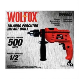 Taladro Percutor 1/2" 500W Wolfox WF0002 WolFox-Taladro Percutor 1/2" 500W Wolfox WF0002 Selector de percusión o rotación. Veloc