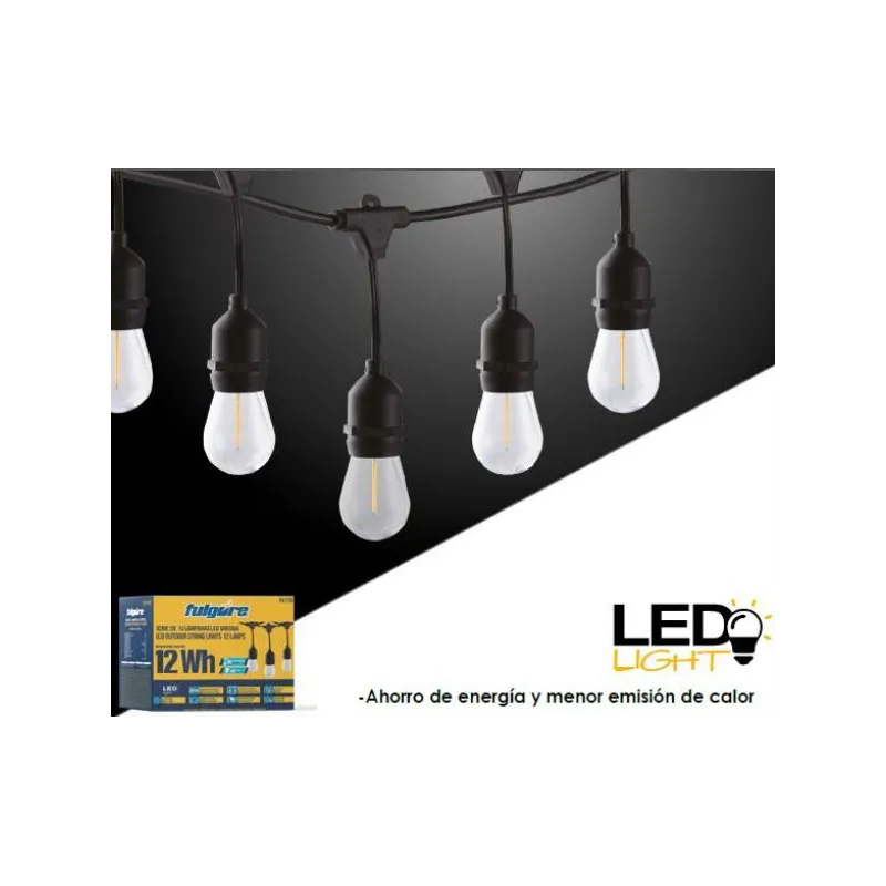 Focos 24 Lamparas en Serie 14.6Metros Led Luces Vintage Fulgore FU1756