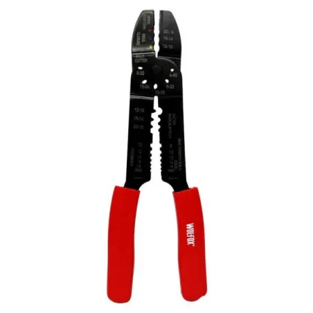  Alicate de Pelacables 9-1/2" corte y crimpado Wolfox WF0083 12.033898 Alicate de Pelacables 9-1/2" corte y crimpado Wolfox WF00