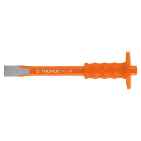  Cincel Plano 12" Cuña 1" Grip , acero al cromo vanadio, protege la mano, C-1X12G 12181 Truper 22.881356 Cincel Plano de 12" de 