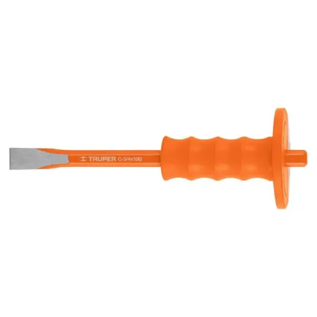  Cincel Plano 10" Cuña 3/4" con Grip, acero al cromo vanadio, protege la mano, C-3/4X10G 12275 Truper 12.627119 Cincel Plano de 